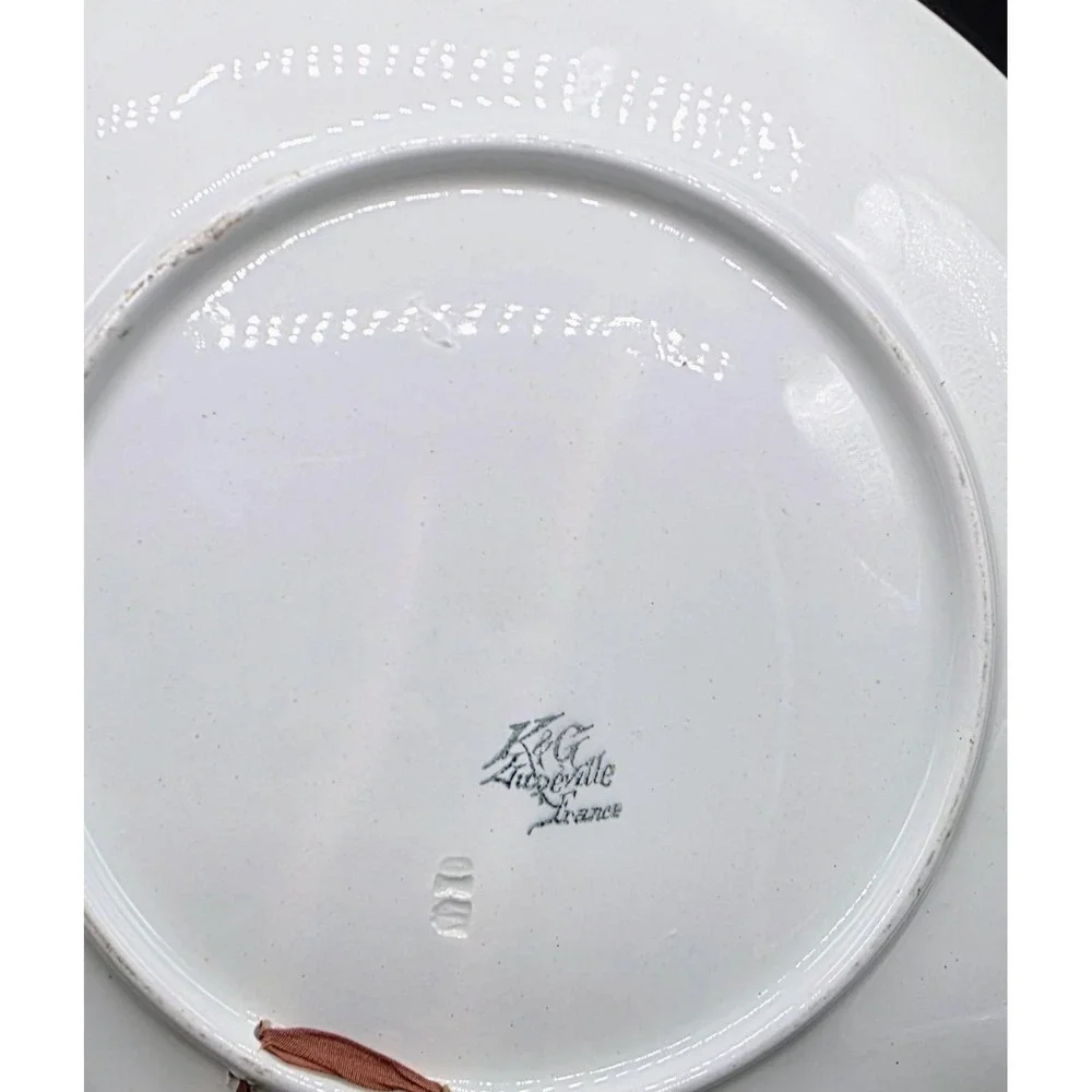 Antique K & G Luneville Les Roses Charger- Hanging Wall Plate 10